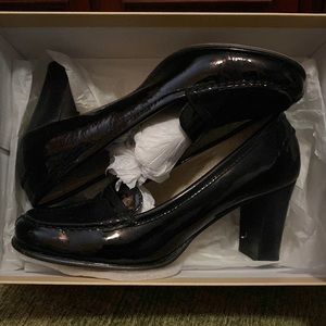 Michael Kors Black Penny Loafers with heel